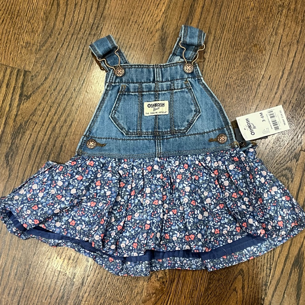 Osh Kosh 3-6mo denim overall dress